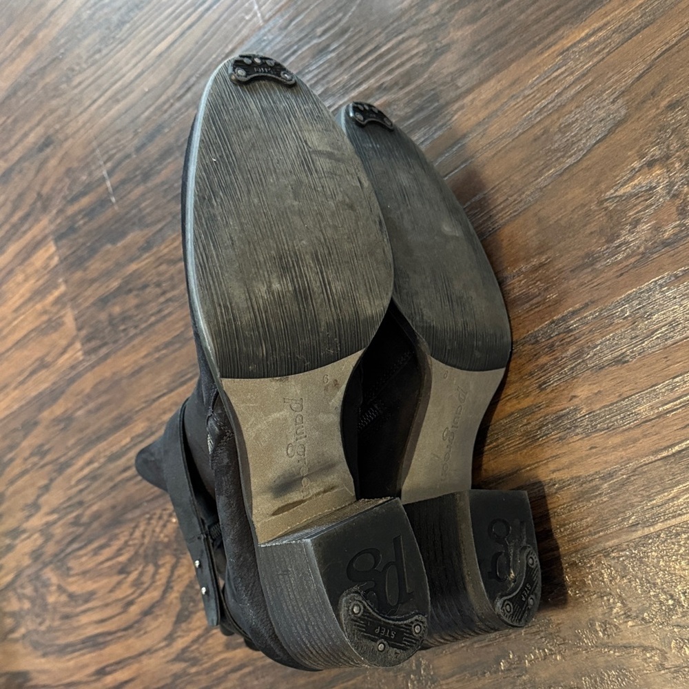 Paul Green Black Suede Ankle Boots w/ Zip Closure - Picture 10 of 13